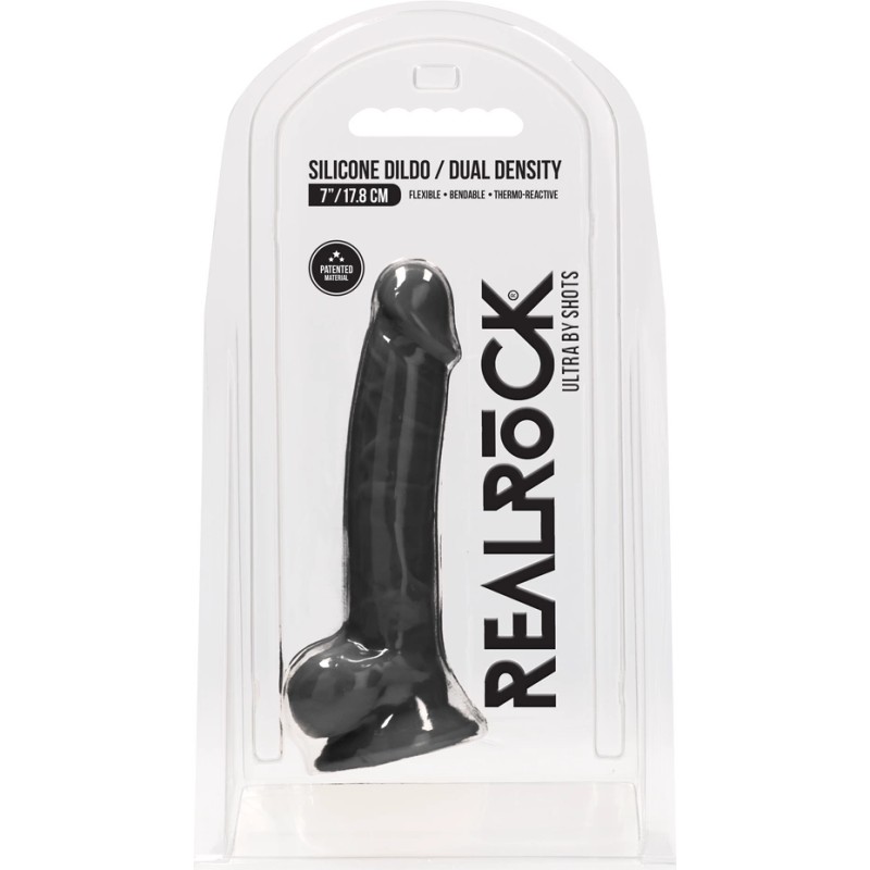 RealRock - Silikonowe dildo z jądrami 18 cm